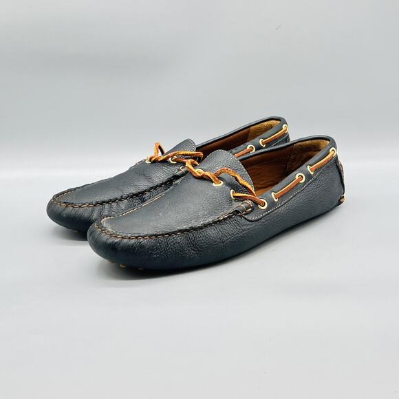 Brooks Brothers Shoes Mens 10.5 Blue Leather Driving Moc Loafers Casual Comfort main image 10